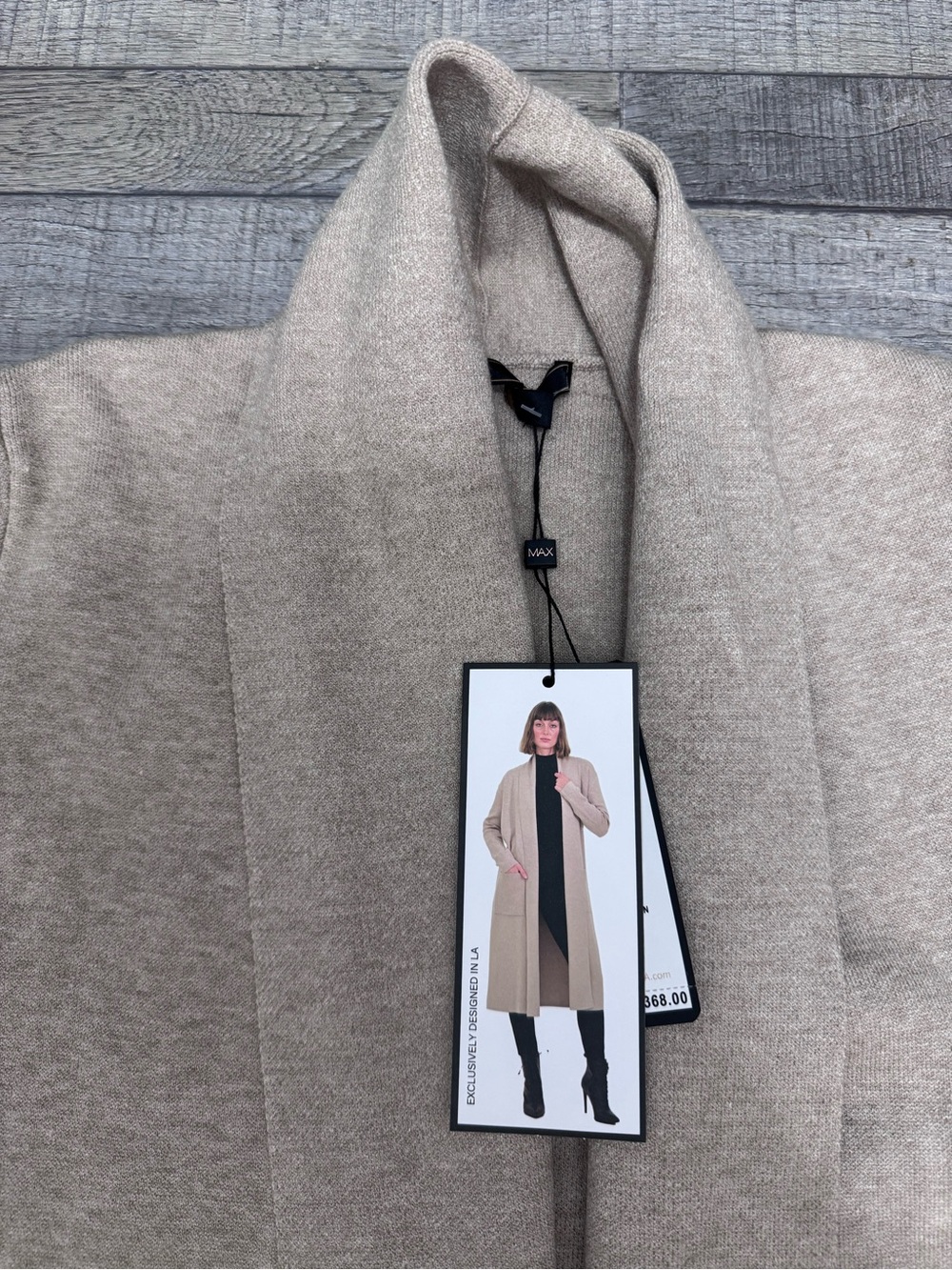 Max Sport Long Cardigan Duster Women’s M Buff Beige NWT $368 Open Front